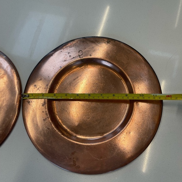 $360 set of 6 solid copper vintage plates 11.5” platter charger craftsman - Picture 7 of 14